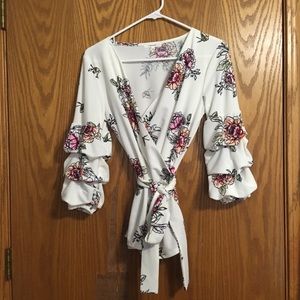 Maurice’s Floral Print Wrap Front Top
